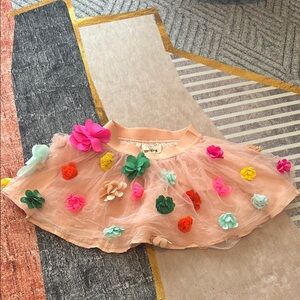 Boden Cream Skirt with Colorful Embellishments